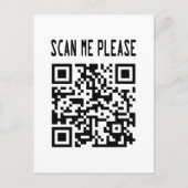 Scan Me Please QR Code -スマイル、無料 ポストカード (正面)