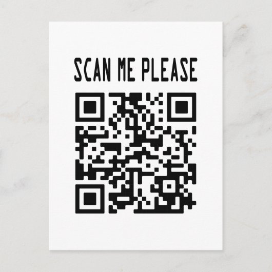 Scan Me Please QR Code -スマイル、無料 ポストカード (正面)