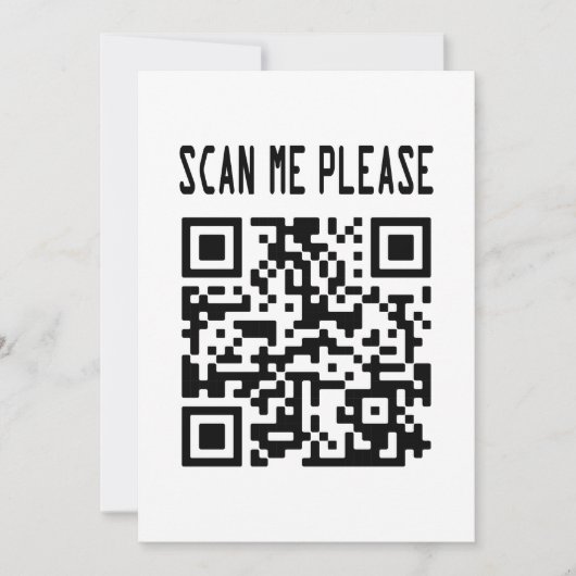 Scan Me Please QR Code -スマイル、無料 招待状 (正面)