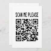 Scan Me Please QR Code -スマイル、無料 招待状 (正面/裏面)