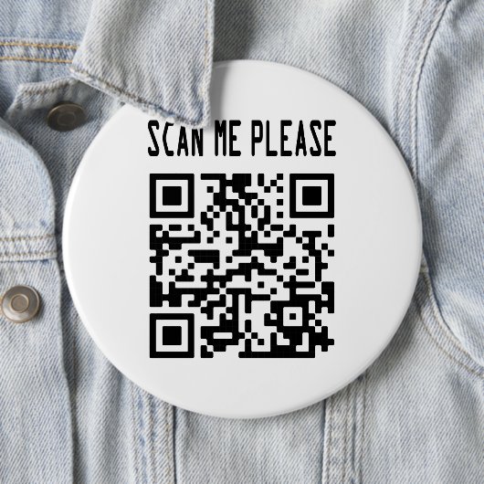 Scan Me Please QR Code -スマイル、無料 缶バッジ (インサイチュ)