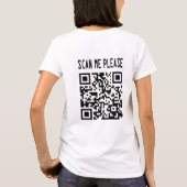 Scan Me Please QR Code -スマイル、無料 Tシャツ (裏面)