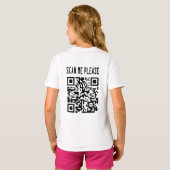 Scan Me Please QR Code -スマイル、無料 Tシャツ (裏面フル)