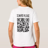 Scan Me Please QR Code -スマイル、無料 Tシャツ (裏面)