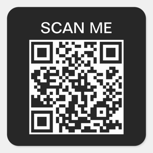 Scan Me QRコードスキャン可能スクエアステッカー スクエアシール (正面)