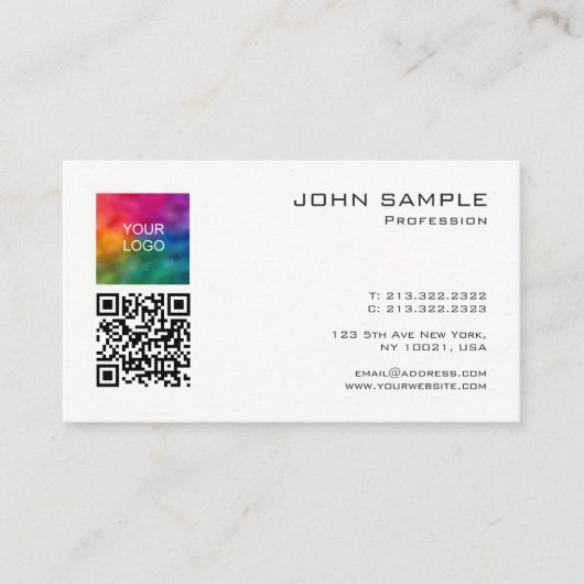Scan Me QRコードテンプレートアップロードロゴプロモーション 名刺 (正面)