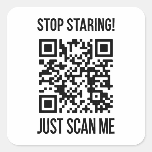 Scan Me QRコード:未来を作成 スクエアシール (正面)