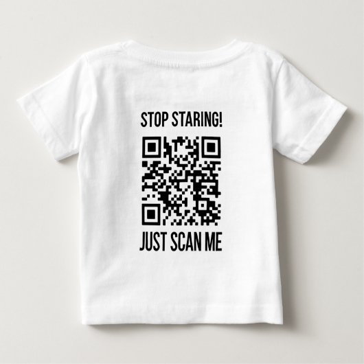 Scan Me QRコード：未来を作成 ベビーTシャツ (裏面)