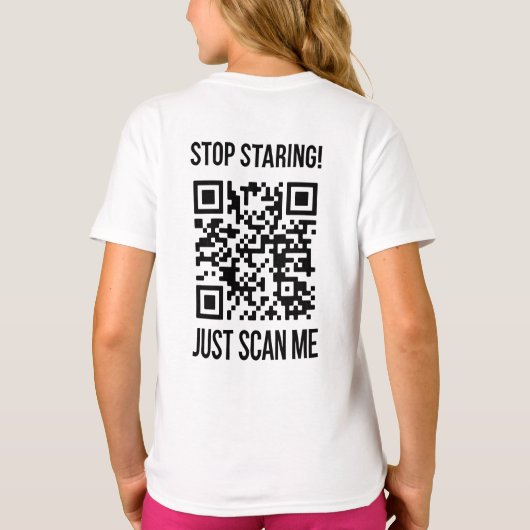 Scan Me QRコード:未来を作成 Tシャツ (裏面)