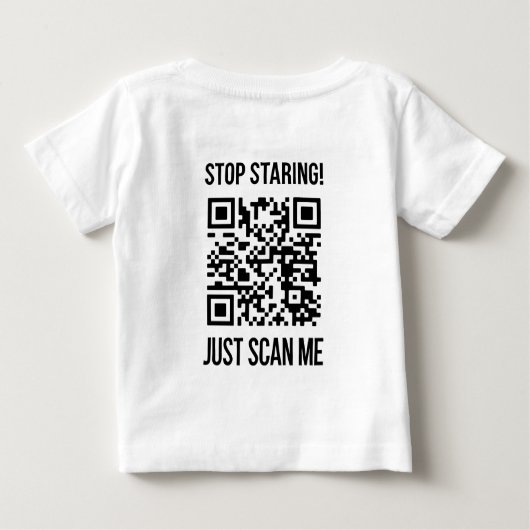Scan Me QR Code:毎日親切を選ぶ ベビーTシャツ (裏面)