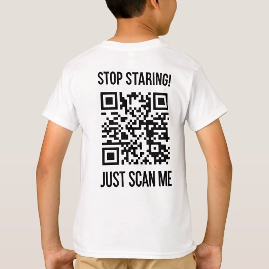 Scan Me QR Code：毎日親切を選ぶ Tシャツ (裏面)