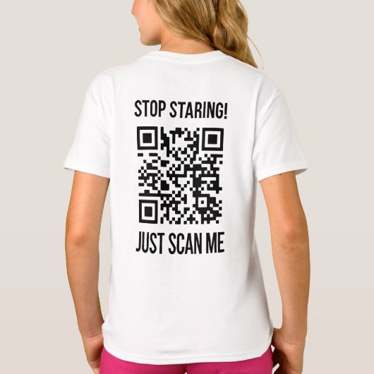 Scan Me QR Code:毎日親切を選ぶ Tシャツ (裏面)