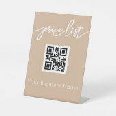 Scan me QR Code Stand Up Sign forサロン価格表 台座サイン (正面)