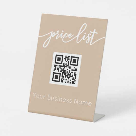 Scan me QR Code Stand Up Sign forサロン価格表 台座サイン (正面)