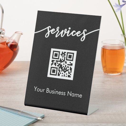 Scan me QR Code Stand Up Sign forサロン価格表 台座サイン (インサイチュ)