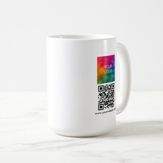 Scan Me QR Code Upload Logo Modern Promotional コーヒーマグカップ (正面右)