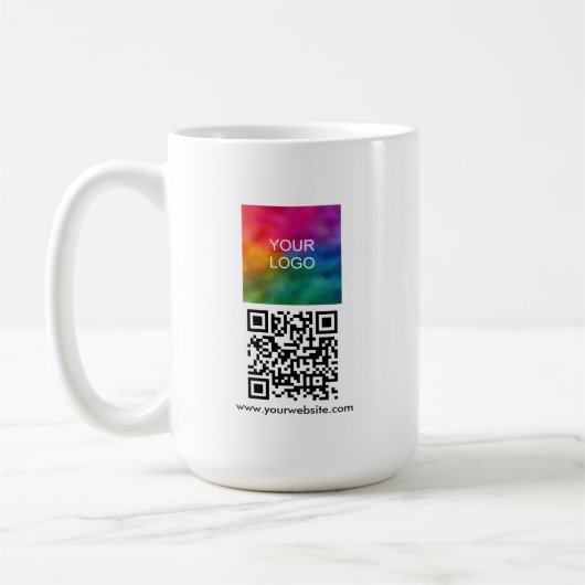 Scan Me QR Code Upload Logo Modern Promotional コーヒーマグカップ (左)