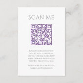 Scan me QR code wedding website monogram purple エンクロージャーカード (裏面)