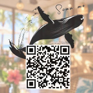 Scan me QR Code Whale Coworking Tech Office ウィンドウサイン