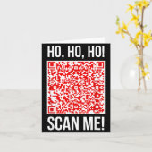 Scan Me! Qr Scan Me Joke Funny Santa Merry Christm カード (黄色い花)
