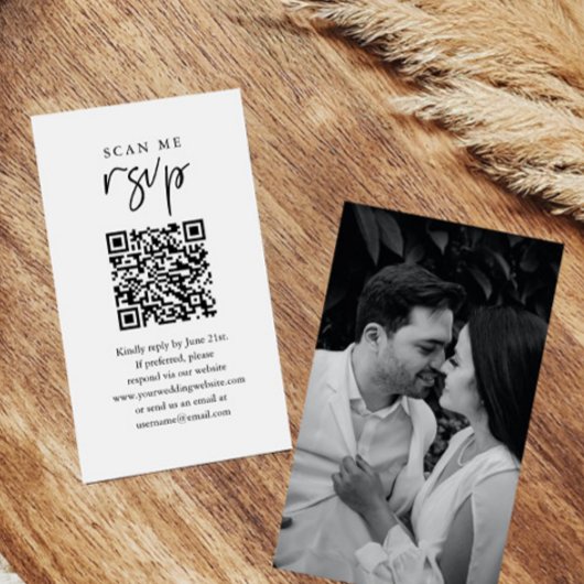 Scan Me RSVPの結婚QRコードRSVP エンクロージャーカード