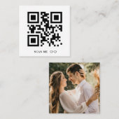 Scan Me RSVPのQR結婚コード応答招待状 スクエア名刺 (正面/裏面)
