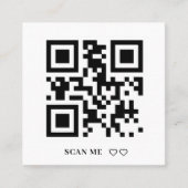 Scan Me RSVPのQR結婚コード応答招待状 スクエア名刺 (正面)