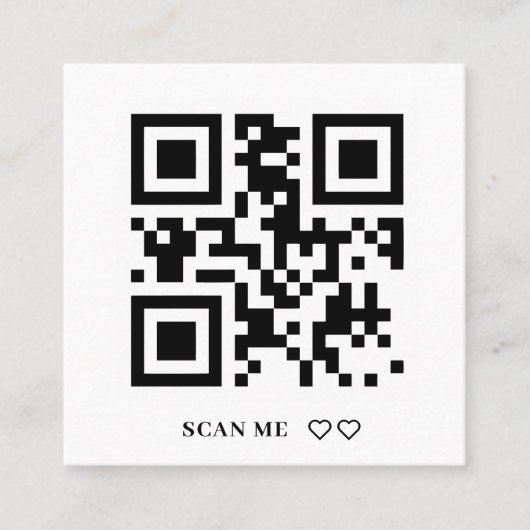 Scan Me RSVPのQR結婚コード応答招待状 スクエア名刺 (正面)