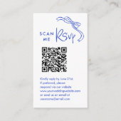 Scan Me RSVP BlueフランスののQR結婚コードRSVP エンクロージャーカード (正面)