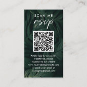 Scan Me RSVP Destination TropicalのQR結婚コード エンクロージャーカード (正面)
