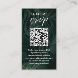 Scan Me RSVP Destination TropicalのQR結婚コード エンクロージャーカード