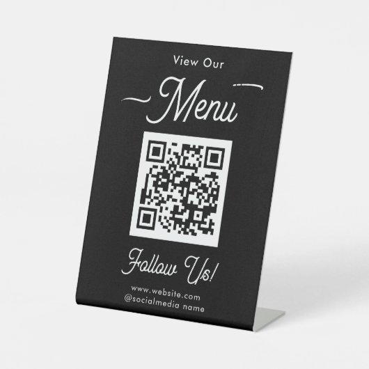 Scan Menu QR Codes Business Pedestal Sign 台座サイン (正面)