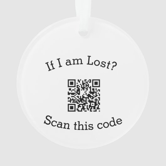 Scan QR code lost found me code pet  オーナメント (裏面)