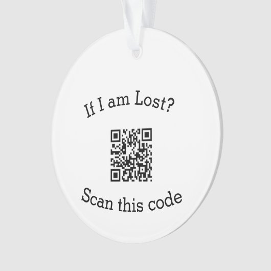 Scan QR code lost found me code pet  オーナメント (正面)