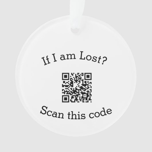 Scan QR code lost found me code pet  オーナメント (正面)
