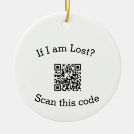 Scan QR code lost found me code pet  セラミックオーナメント