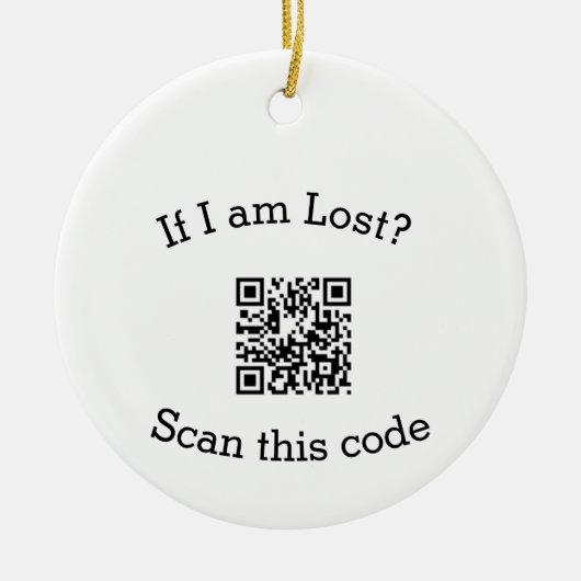Scan QR code lost found me code pet  セラミックオーナメント (正面)