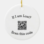 Scan QR code lost found me code pet  セラミックオーナメント (裏面)