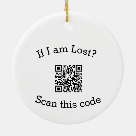 Scan QR code lost found me code pet  セラミックオーナメント (裏面)