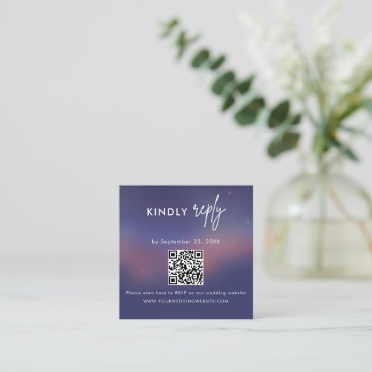 Scan QR code RSVP Wedding Insert エンクロージャーカード (スタンド正面)