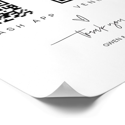 Scan QR Code Sign Wedding Bar Valet Business G400 ポスター (角)