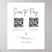 Scan QR Code Sign Wedding Bar Valet Business G400 ポスター (正面)