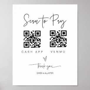 Scan QR Code Sign Wedding Bar Valet Business G400 ポスター