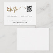 SCAN QR code Simple Gold RSVP with reserved seats エンクロージャーカード (正面/裏面)