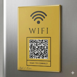 Scan QR for Guest WiFi Magnet Sign Easy Access マグネット