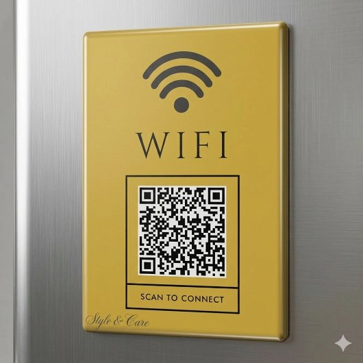Scan QR for Guest WiFi Magnet Sign Easy Access マグネット