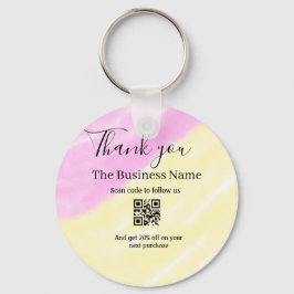 Scan QR to follow us thank you discount code pink  キーホルダー