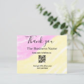 Scan QR to follow us thank you discount code pink  シーズンポストカード (スタンド正面)