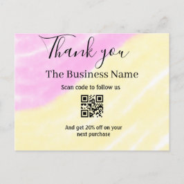 Scan QR to follow us thank you discount code pink  シーズンポストカード