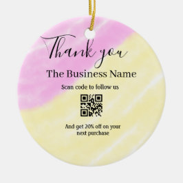 Scan QR to follow us thank you discount code pink  セラミックオーナメント
